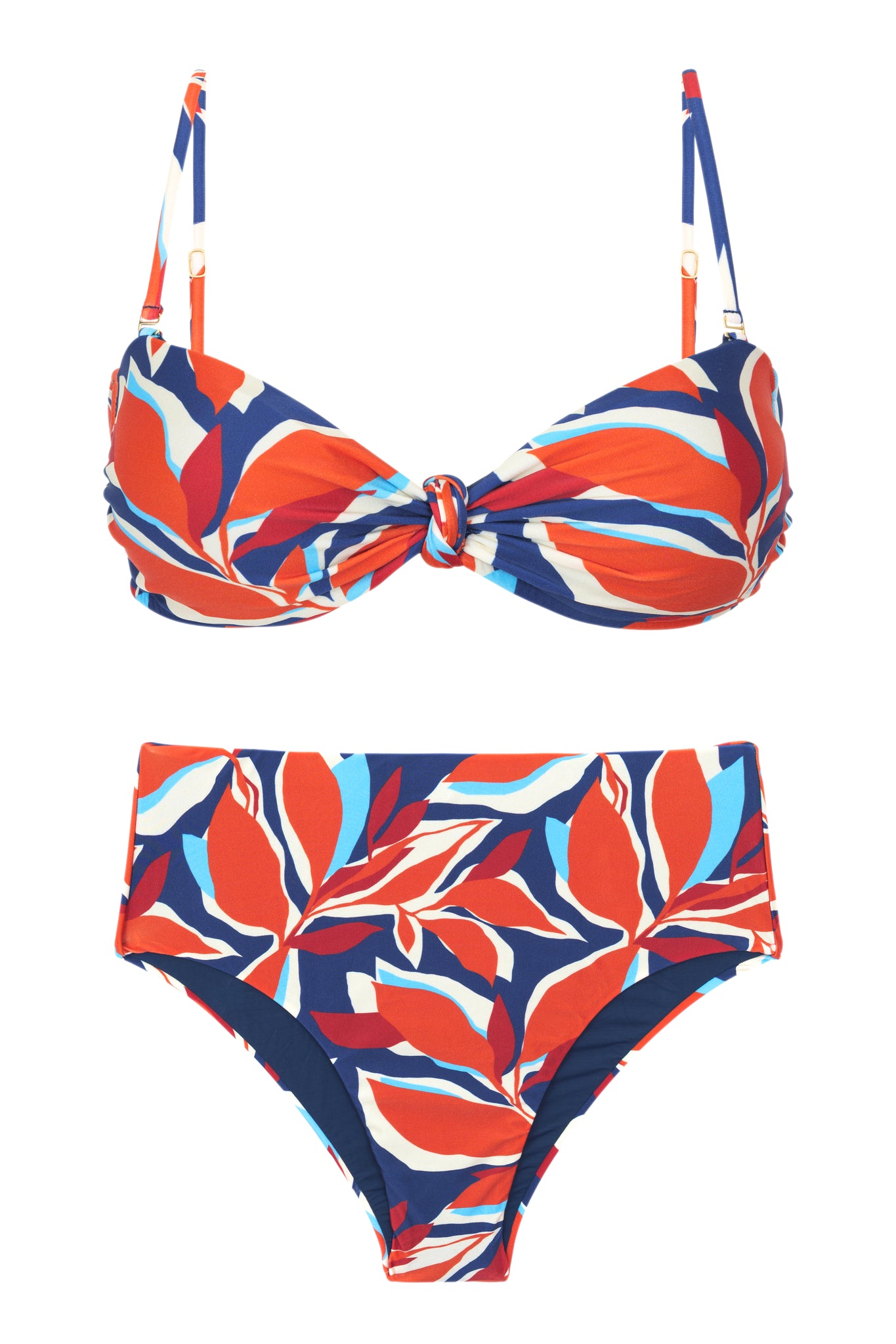 Product Front: Rio De Sol Zestaw Bikini Set Leaves Bandeau-Joy Hotpants
