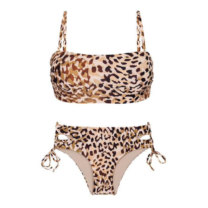 Product Front: Rio De Sol Zestaw Bikini Set Leopard Bandeau-Reto Madrid