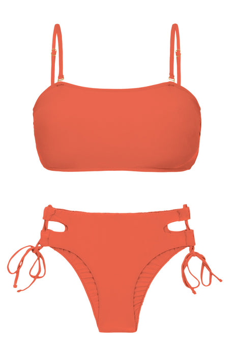Product Front: Rio De Sol Zestaw Bikini Set Light-Peach Bandeau-Reto Madrid