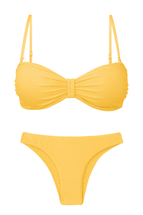 Product Front: Rio De Sol Zestaw Bikini Set Malibu-Yellow Bandeau-Duo Essential