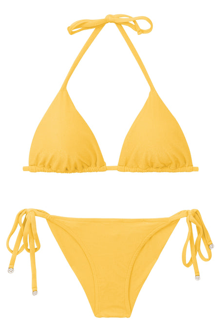 Product Front: Rio De Sol Zestaw Bikini Set Malibu-Yellow Tri-Inv Cheeky-Tie