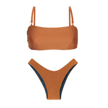 Załaduj obraz do przeglądarki galerii, Product Front: Rio De Sol Zestaw Bikini Set Nocciola Bandeau-Reto High-Leg
