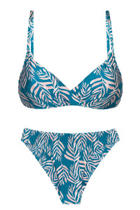 Product Front: Rio De Sol Zestaw Bikini Set Palms-Blue Balconet-Inv Nice