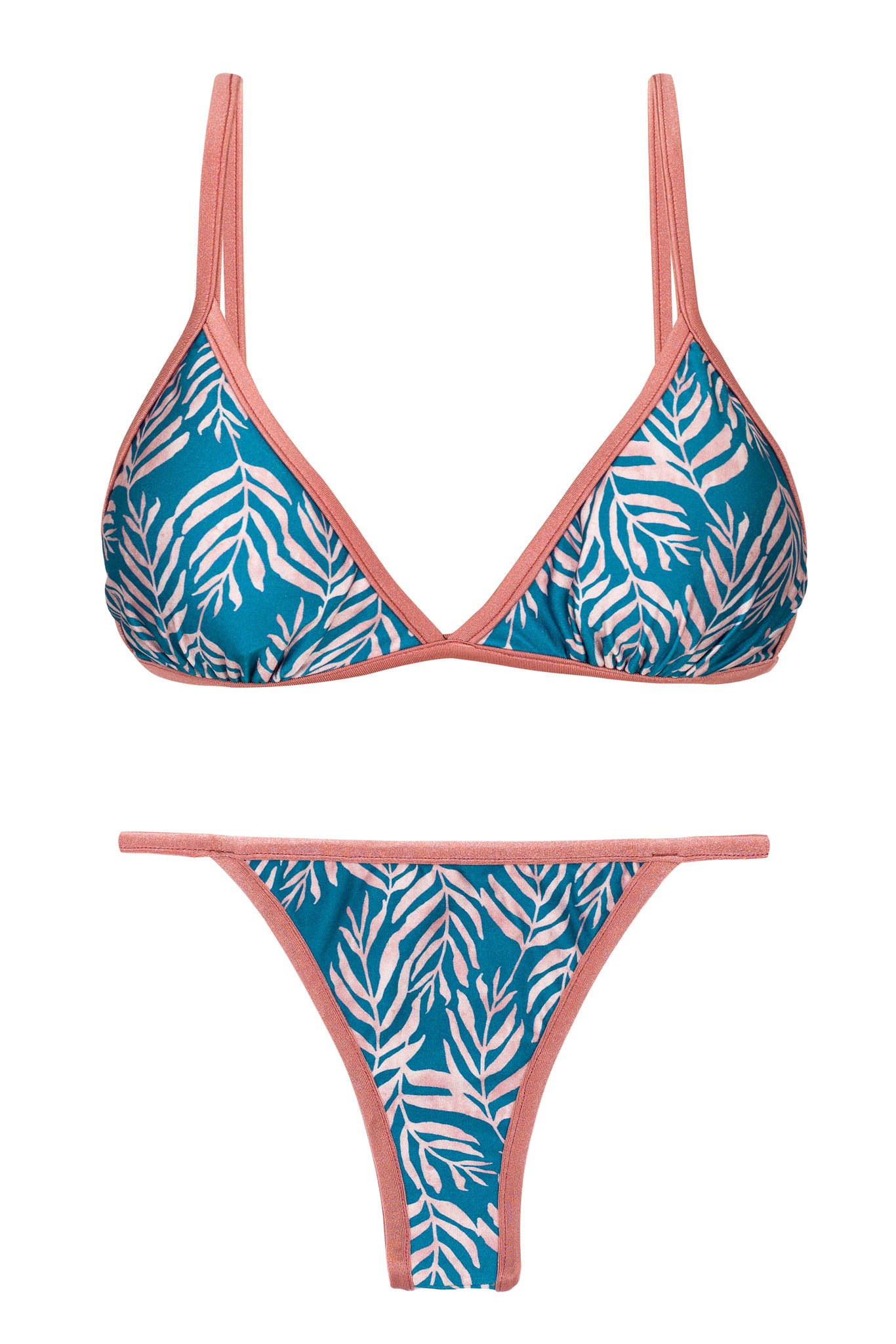 Product Front: Rio De Sol Zestaw Bikini Set Palms-Blue Tri-Fixo California