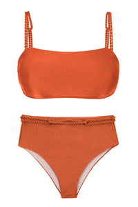 Product Front: Rio De Sol Zestaw Bikini Set Paprica Bandeau-Reto Hotpants