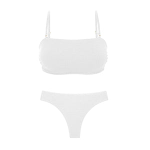 Product Front: Rio De Sol Zestaw Bikini Set Sand-White Bandeau-Reto Nice-Fio