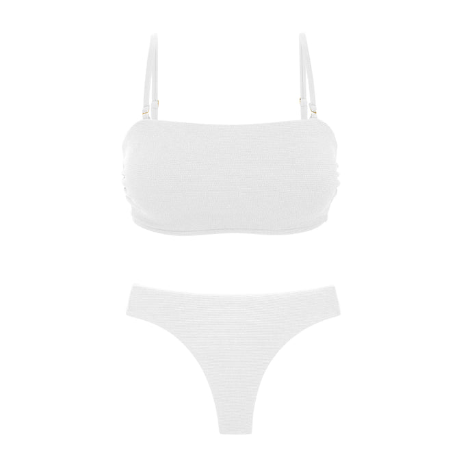 Product Front: Rio De Sol Zestaw Bikini Set Sand-White Bandeau-Reto Nice-Fio