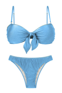 Product Front: Rio De Sol Zestaw Bikini Set Shimmer-Baltic-Sea Bandeau-Knot Essential