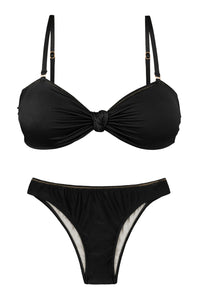 Product Front: Rio De Sol Zestaw Bikini Set Shimmer-Black Bandeau-Joy Essential