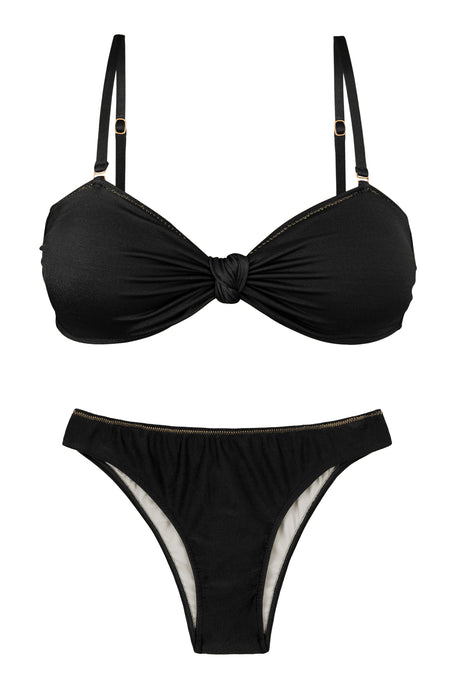Product Front: Rio De Sol Zestaw Bikini Set Shimmer-Black Bandeau-Joy Essential