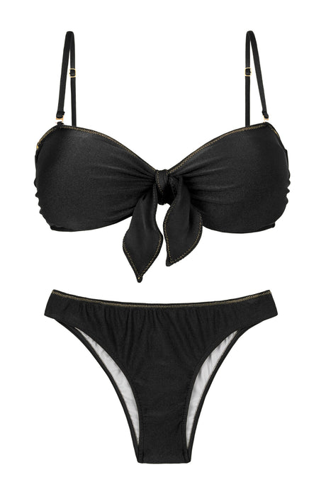 Product Front: Rio De Sol Zestaw Bikini Set Shimmer-Black Bandeau-No Essential