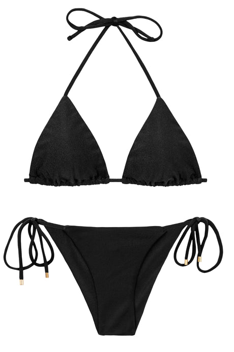 Product Front: Rio De Sol Zestaw Bikini Set Shimmer-Black Tri-Inv Cheeky-Tie