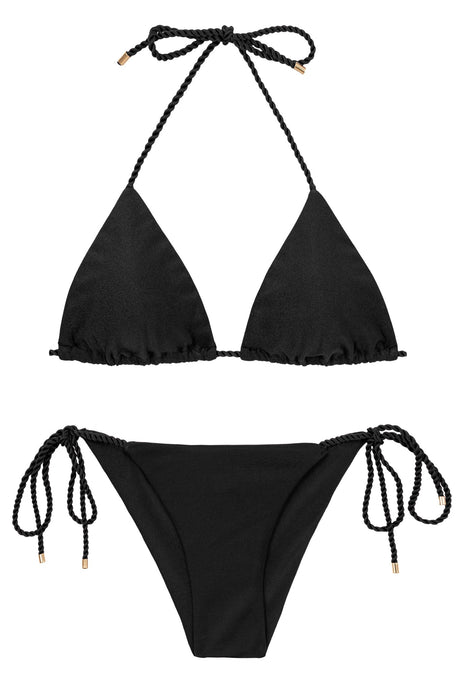 Product Front: Rio De Sol Zestaw Bikini Set Shimmer-Black Tri-Rope Cheeky-Rope