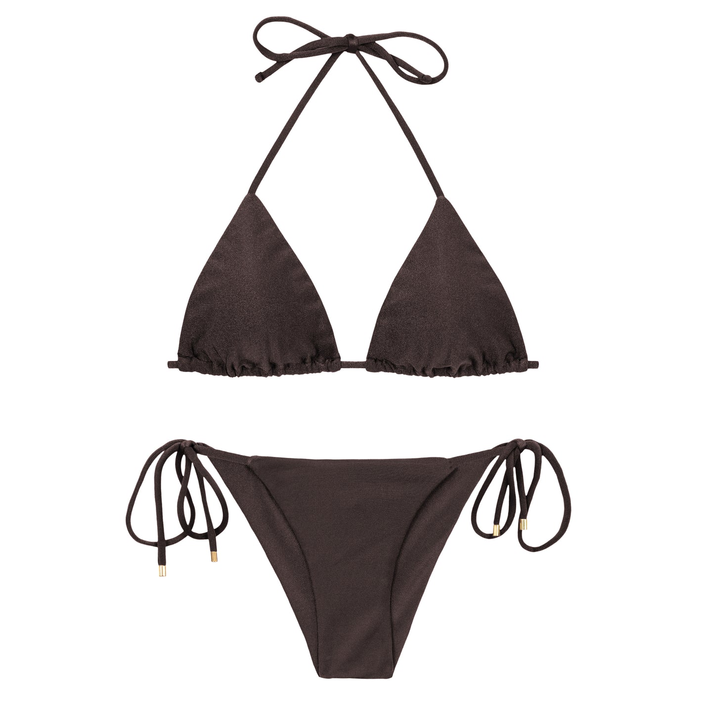 Product Front: Rio De Sol Zestaw Bikini Set Shimmer-Coffee Tri-Inv Cheeky-Tie