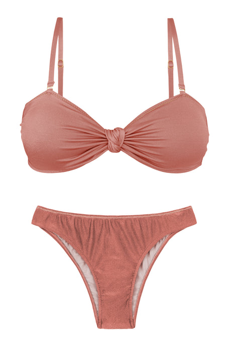 Product Front: Rio De Sol Zestaw Bikini Set Shimmer-Copper Bandeau-Joy Essential