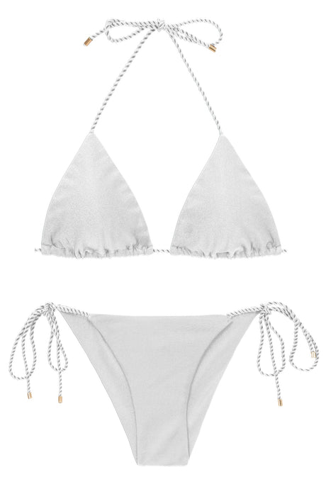 Product Front: Rio De Sol Zestaw Bikini Set Shimmer-White Tri-Inv Cheeky-Tie