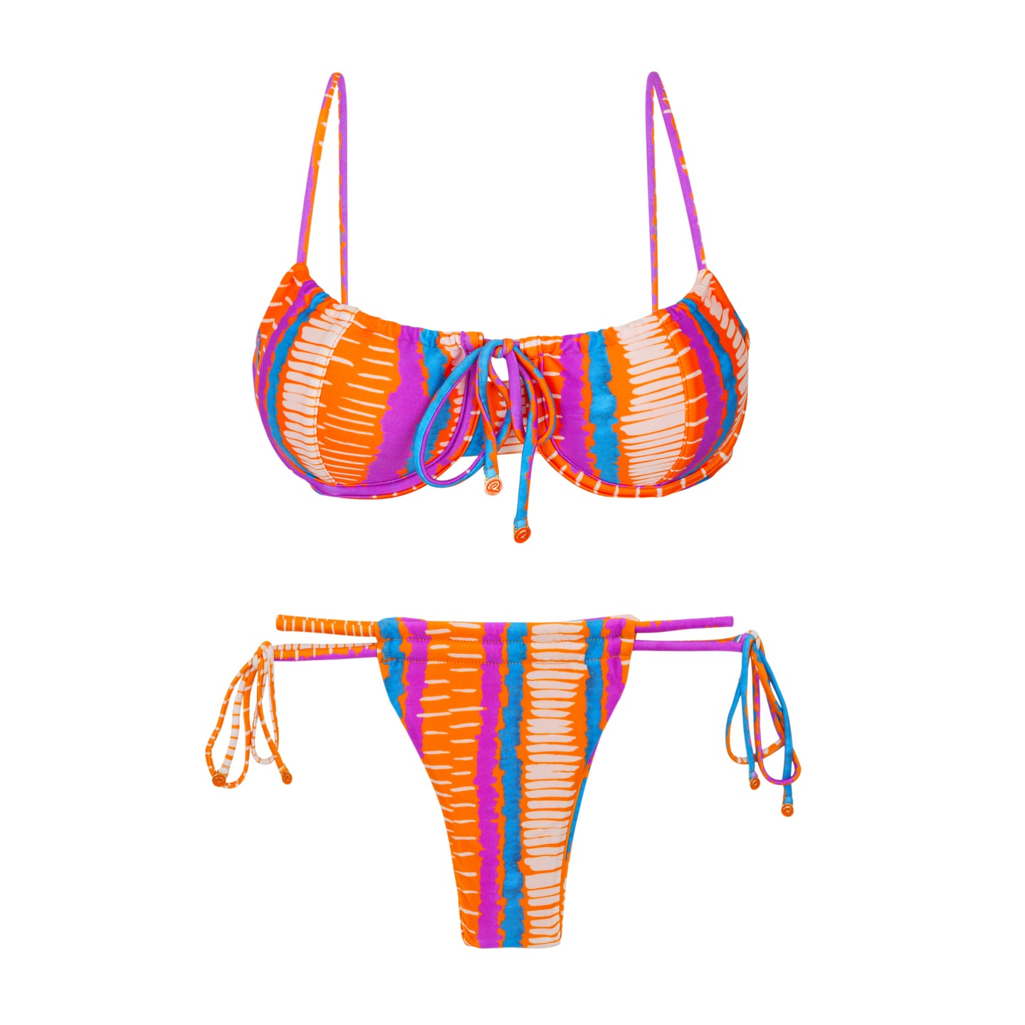 Product Front: Rio De Sol Zestaw Bikini Set Stripes Balconet-Tie Pipa