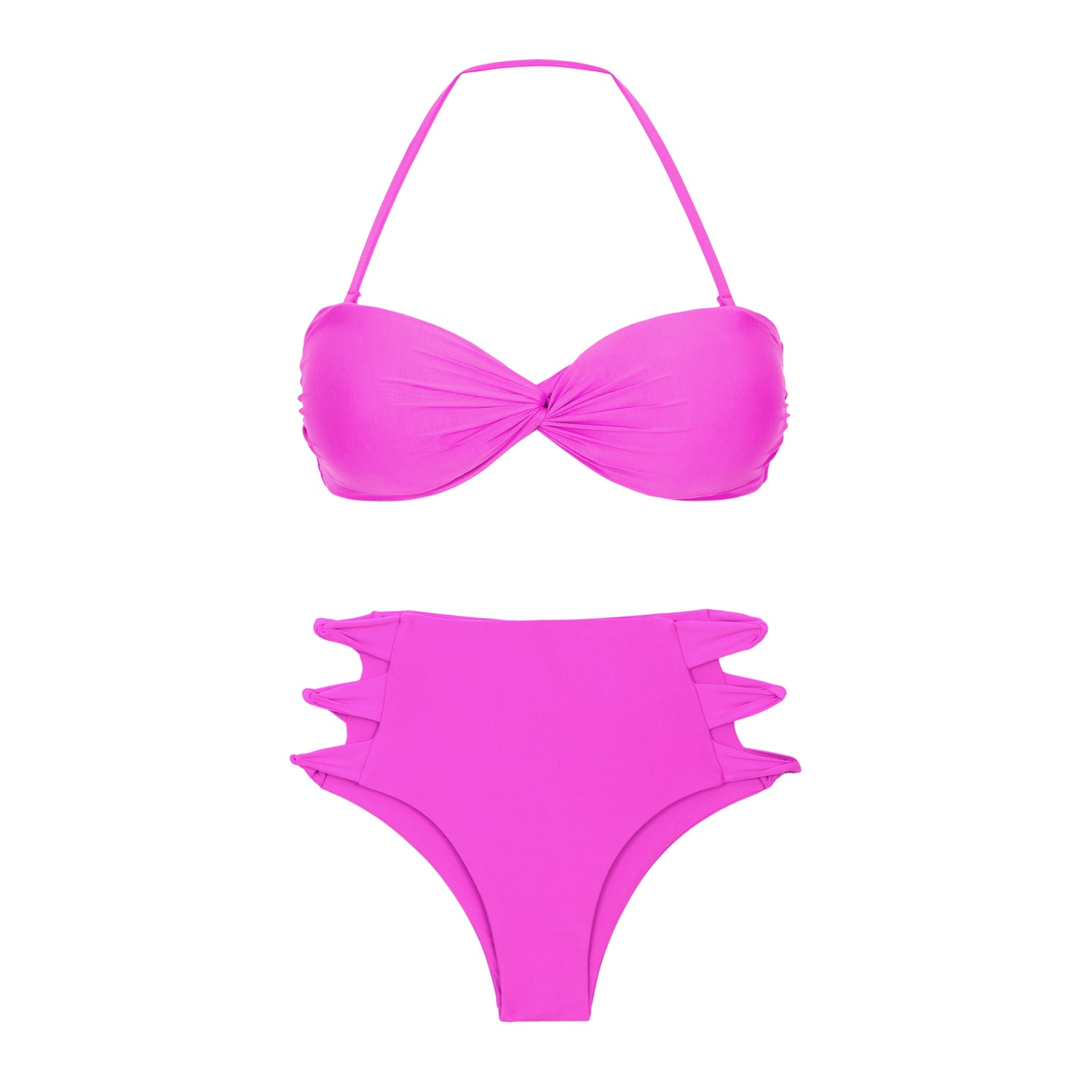 Product Front: Rio De Sol Zestaw Bikini Set Vita-Pink Twist Highwaist-Spin