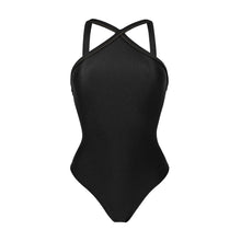 Załaduj obraz do przeglądarki galerii, Product Front: Rio De Sol Kostium Jednoczęściowy Shimmer-Black High-Neck

