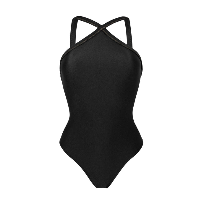 Product Front: Rio De Sol Kostium Jednoczęściowy Shimmer-Black High-Neck