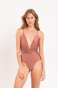 Model Front: Rio De Sol Kostium Jednoczęściowy Shimmer-Copper New Vegas
