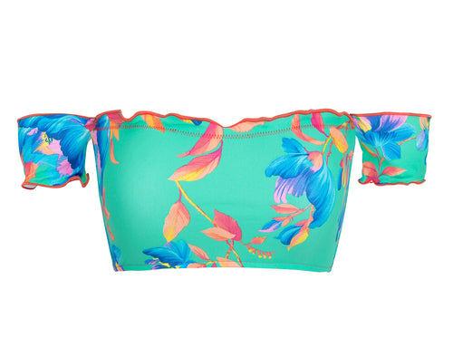 Product Front: Rio De Sol Top Bikini Top Acqua Flora Off Shoulder