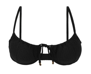 Product Front: Rio De Sol Top Bikini Top Dots-Black Balconet-Tie