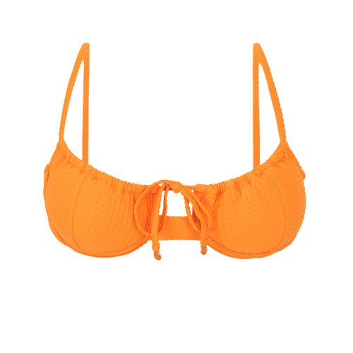 Product Front: Rio De Sol Top Bikini Top Dots-Mango Balconet-Tie