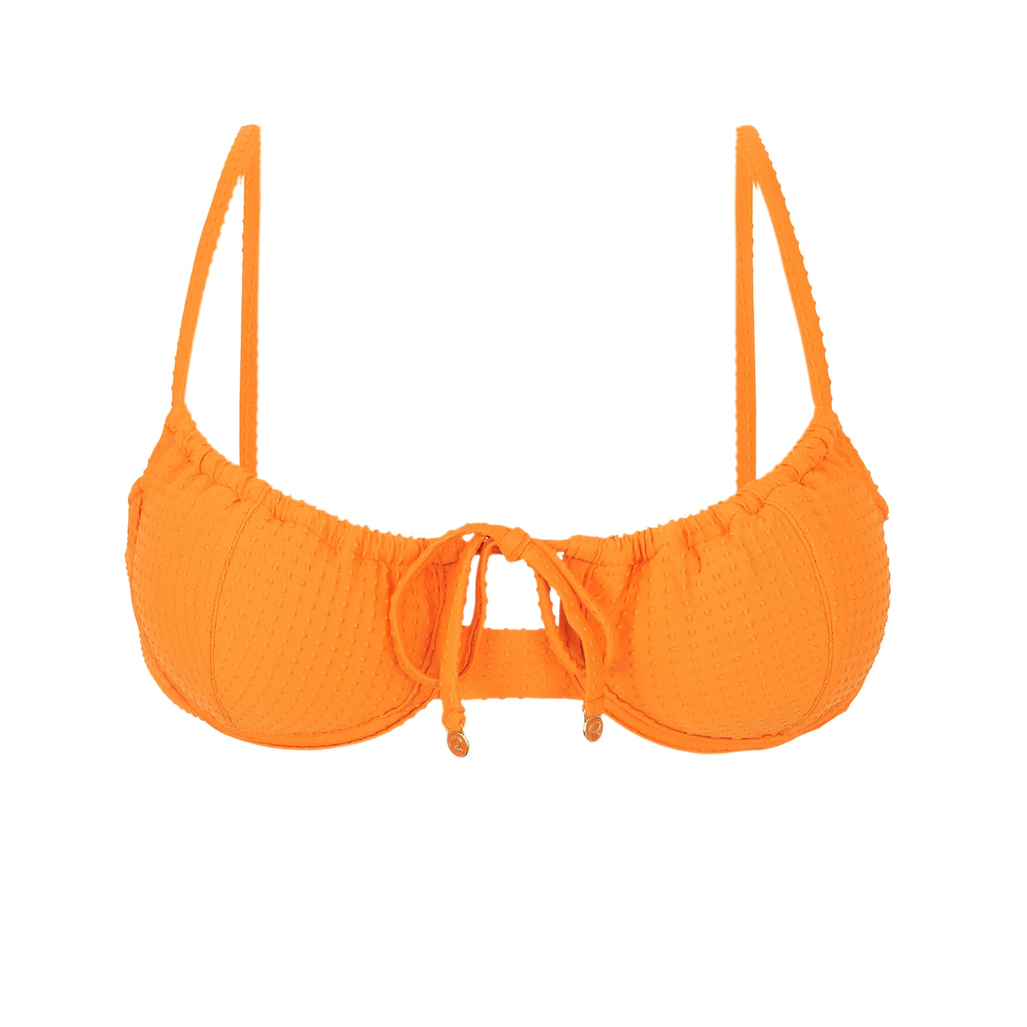 Product Front: Rio De Sol Top Bikini Top Dots-Mango Balconet-Tie