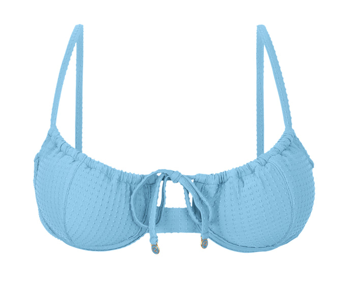 Product Front: Rio De Sol Top Bikini Top Dots-Sky Balconet-Tie
