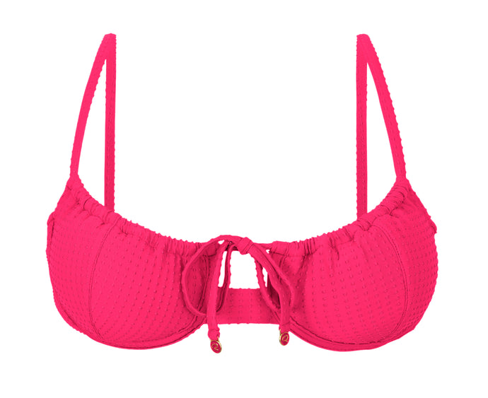Product Front: Rio De Sol Top Bikini Top Dots-Virtual-Pink Balconet-Tie