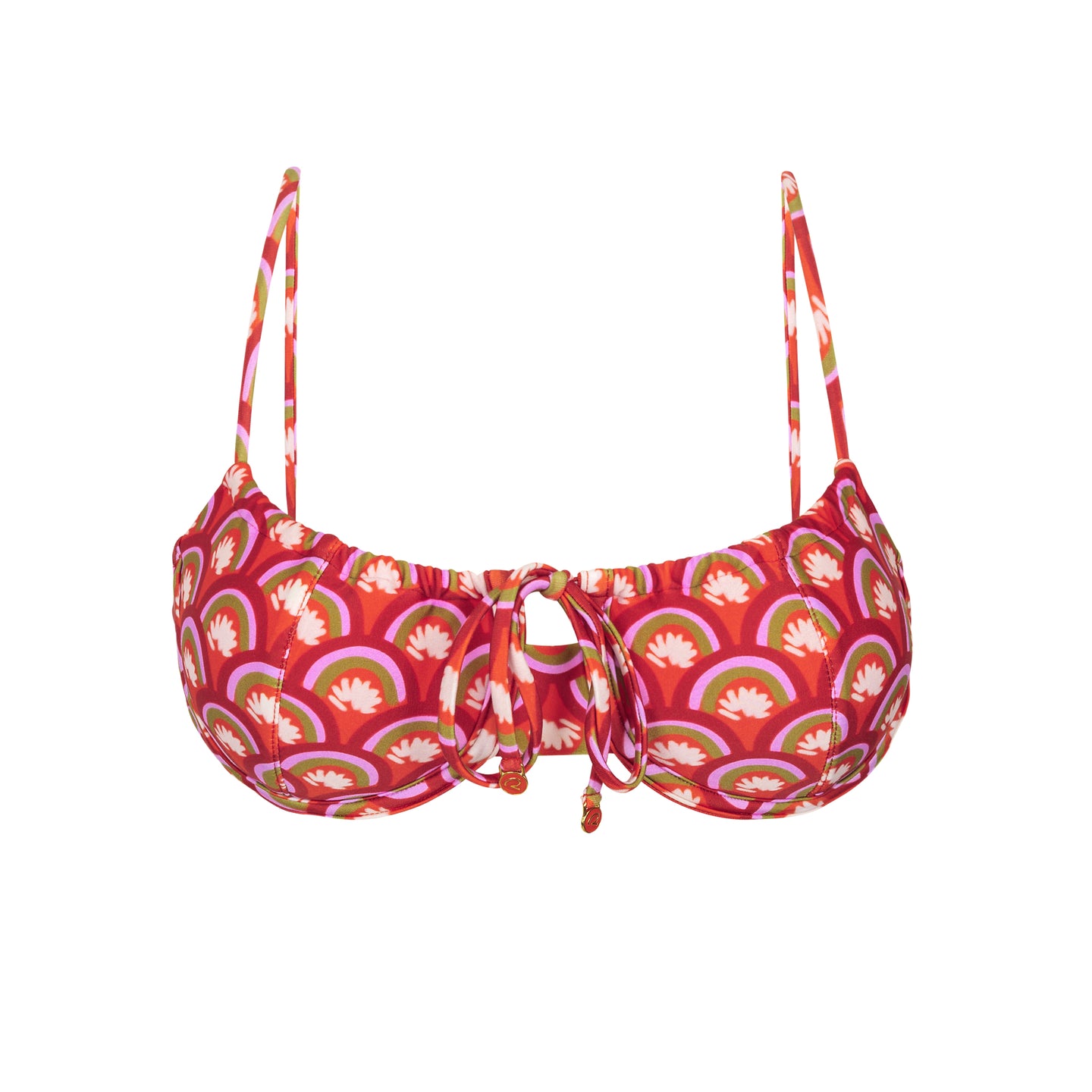 Product Front: Rio De Sol Top Bikini Top Floral-Scales Balconet-Tie