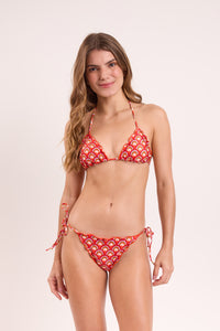 Model Front: Rio De Sol Top Bikini Top Floral-Scales Frufru