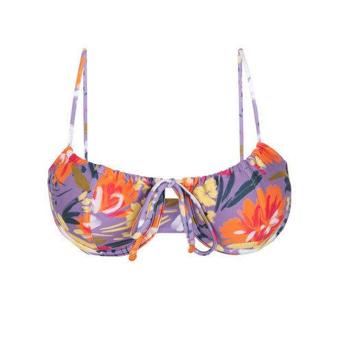 Product Front: Rio De Sol Top Bikini Top Garden-Flower Balconet-Tie
