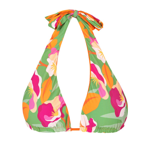 Product Front: Rio De Sol Top Bikini Top Green-Bloom Halter-Double