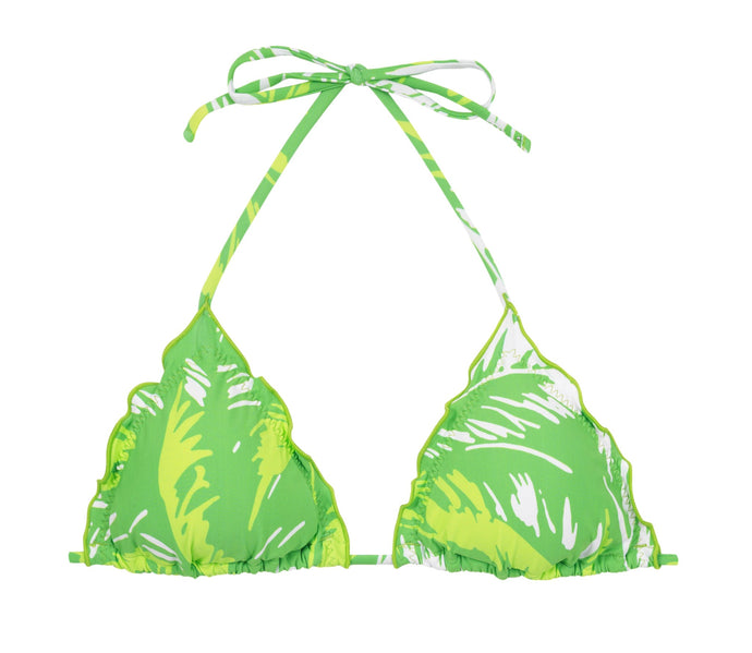 Product Front: Rio De Sol Top Bikini Top Green-Palms Frufru