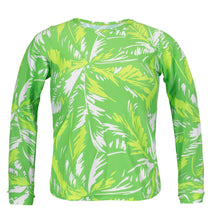 Załaduj obraz do przeglądarki galerii, Product Front: Rio De Sol Top Bikini Top Green-Palms Rash-Guard
