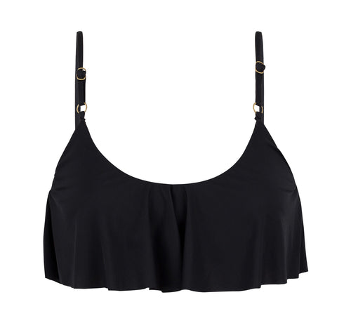 Product Front: Rio De Sol Top Bikini Top Leopardo Black Babado