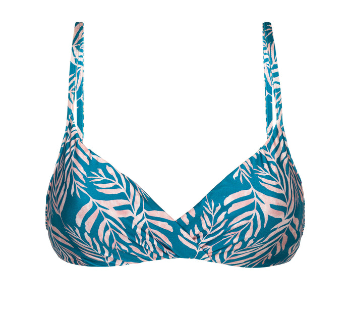 Product Front: Rio De Sol Top Bikini Top Palms-Blue Balconet-Inv