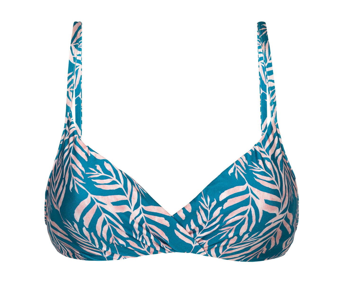Product Front: Rio De Sol Top Bikini Top Palms-Blue Balconet-Inv