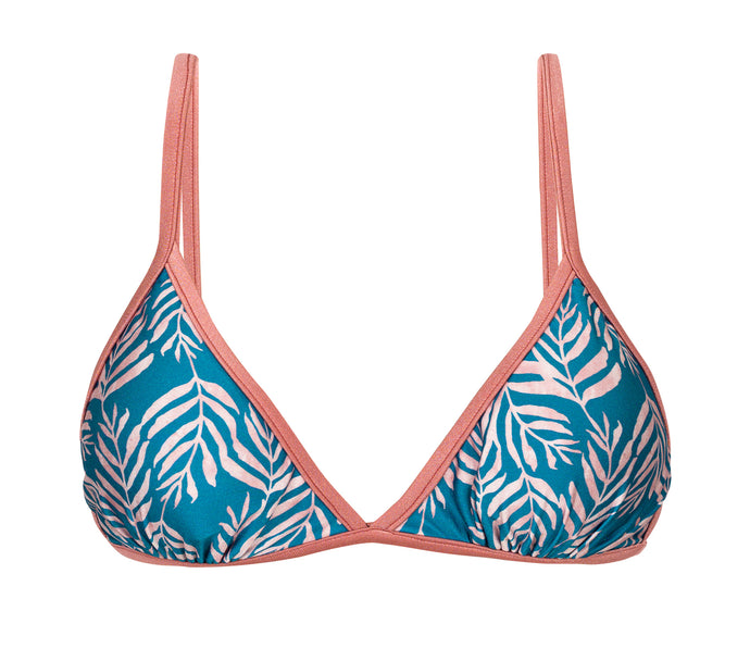 Product Front: Rio De Sol Top Bikini Top Palms-Blue Tri-Fixo