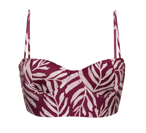 Product Front: Rio De Sol Top Bikini Top Palms-Vine Balconet-Anna