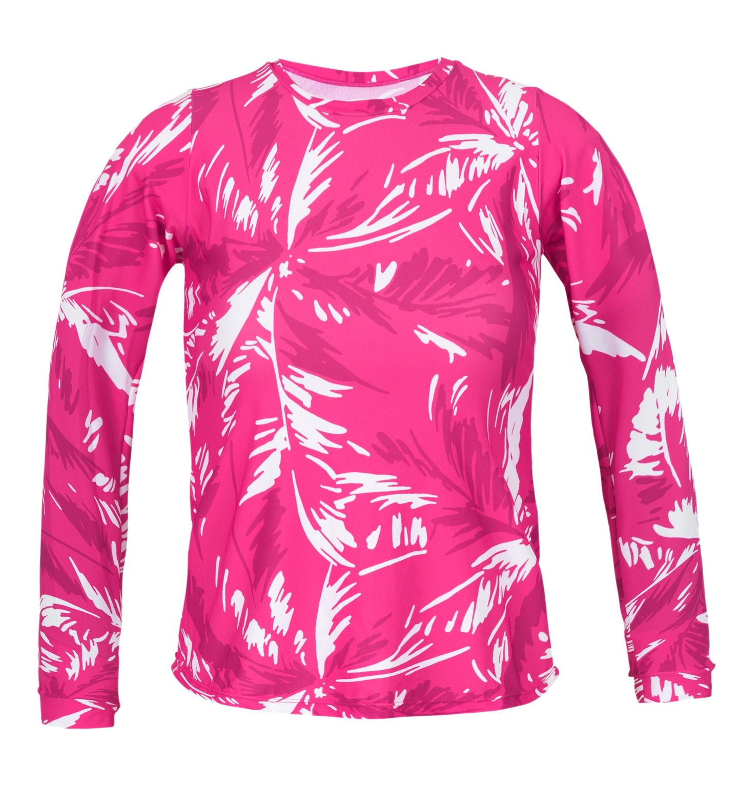 Product Front: Rio De Sol Top Bikini Top Pink-Palms Rash-Guard