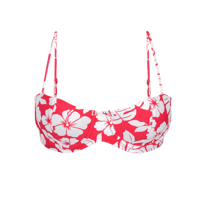Product Front: Rio De Sol Top Bikini Top Pua-Hibiscus Coral