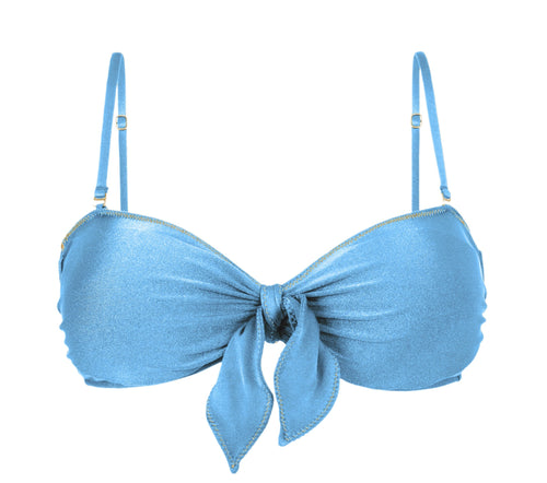 Product Front: Rio De Sol Top Bikini Top Shimmer-Baltic-Sea Bandeau-Knot