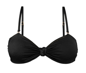 Product Front: Rio De Sol Top Bikini Top Shimmer-Black Bandeau-Joy