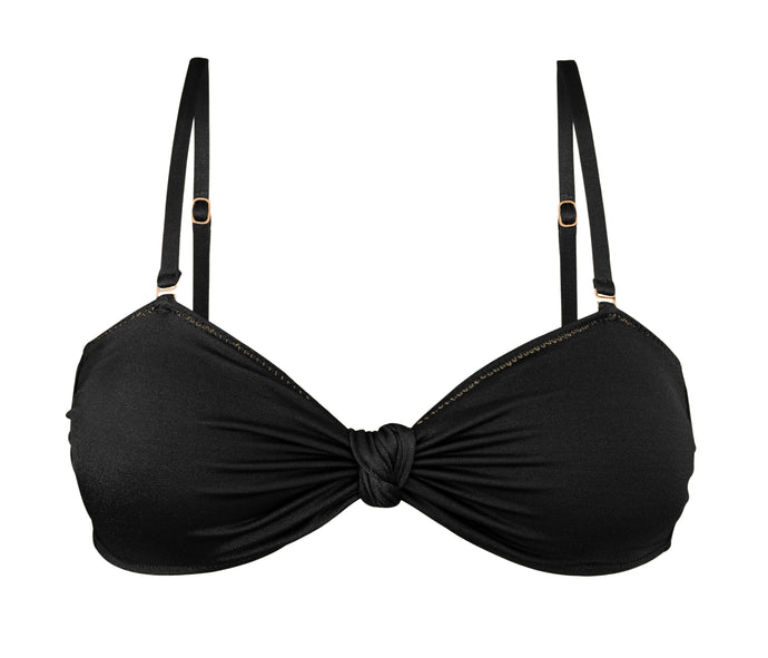 Product Front: Rio De Sol Top Bikini Top Shimmer-Black Bandeau-Joy