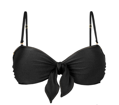 Product Front: Rio De Sol Top Bikini Top Shimmer-Black Bandeau-No