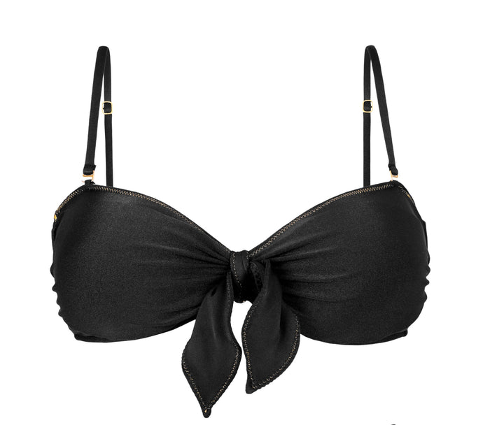 Product Front: Rio De Sol Top Bikini Top Shimmer-Black Bandeau-No