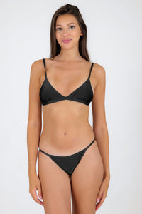 Model Front: Rio De Sol Top Bikini Top Shimmer-Black Tri-Fixo
